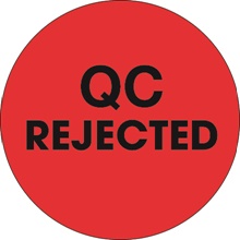 2" Circle - "QC Rejected" Fluorescent Red Labels image