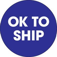 2" Circle - "OK To Ship" Blue Labels image