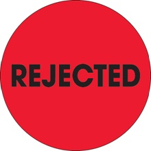 2" Circle - "Rejected" Fluorescent Red Labels image