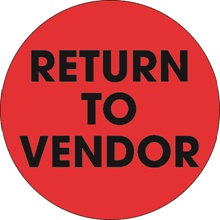 2" Circle - "Return To Vendor" Fluorescent Red Labels image