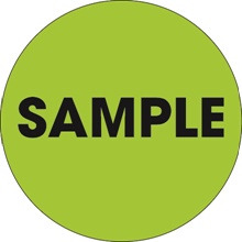 2" Circle - "Sample" Fluorescent Green Labels image