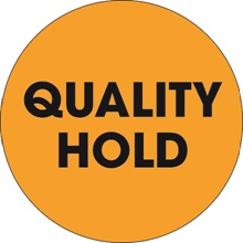 2" Circle - "Quality Hold" Fluorescent Orange Labels image