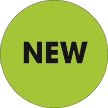 2" Circle - "New" Fluorescent Green Labels image