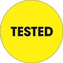 2" Circle - "Tested" Fluorescent Yellow Labels image