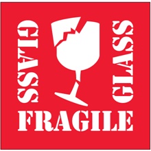 4 x 4" - "Fragile - Glass" Labels image