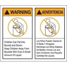 5 x 6" - "Warning Advertencia" Label Set image