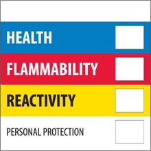 4 x 4" - "Health Flammability Reactivity" image