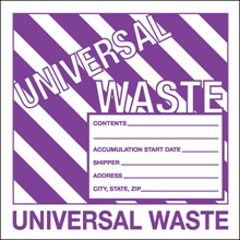 6 x 6" - "Universal Waste" Labels image
