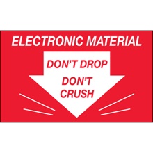 3 x 5" - "Don't Drop Don't Crush - Electronic Material" Labels image