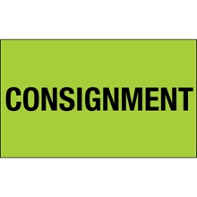 3 x 5" - "Consignment" (Fluorescent Green) Labels image