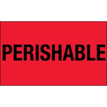 3 x 5" - "Perishable" (Fluorescent Red) Labels image