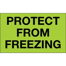 3 x 5" - "Protect From Freezing" (Fluorescent Green) Labels image