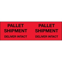 3 x 10" - "Pallet Shipment - Deliver Intact" (Fluorescent Red) Labels image