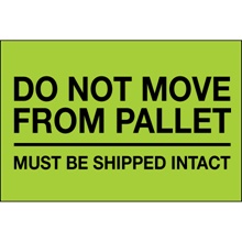 4 x 6" - "Do Not Move From Pallet" (Fluorescent Green) Labels image