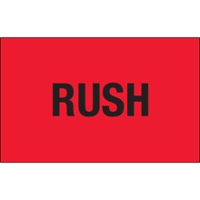 1 1/4 x 2" - "Rush" (Fluorescent Red) Labels image