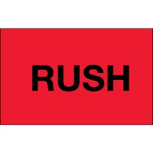 3 x 5" - "Rush" (Fluorescent Red) Labels image