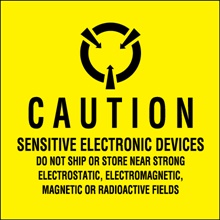 2 x 2" - "Sensitive Electronic Devices" (Fluorescent Yellow) Labels image