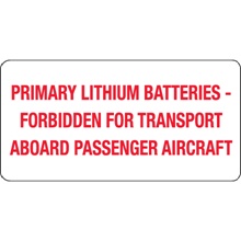 2 x 4" - "Primary Lithium Batteries" Labels image