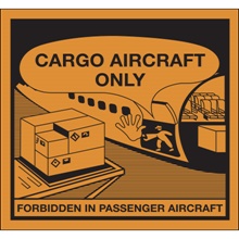4 3/8 x 4 3/4" - "Cargo Aircraft Only" Labels image