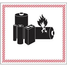4 5/8 x 5" - "Caution - Lithium Battery Handling" Labels image