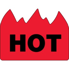 1 1/2 x 2" - "Hot" (Bill of Lading) Flame Labels image