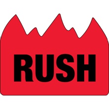 1 1/2 x 2" - "Rush" (Bill of Lading) Flame Labels image