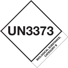 4 x 4 3/4" - "UN3373 Biological Substance Category B" Labels image