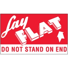 3 x 5" - "Lay Flat - Do Not Stand On End" Labels image