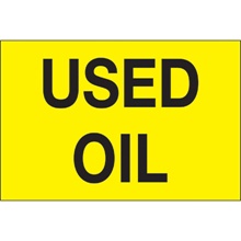 2 x 3" - "Used Oil" (Fluorescent Yellow) Labels image