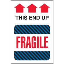 4 x 6" - "This End Up - Fragile" Labels image