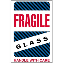 4 x 6" - "Fragile - Glass - Handle With Care" Labels image