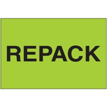 2 x 3" - "Repack" (Fluorescent Green) Labels image