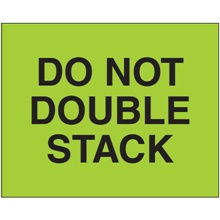 8 x 10" - "Do Not Double Stack" (Fluorescent Green) Labels image