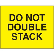 8 x 10" - "Do Not Double Stack" (Fluorescent Yellow) Labels image