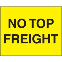 8 x 10" - "No Top Freight" (Fluorescent Yellow) Labels image