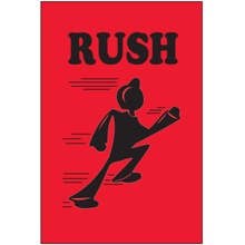 4 x 6" - "Rush" (Fluorescent Red) Labels image