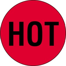 2" Circle - "Hot" (Fluorescent Red) Labels image
