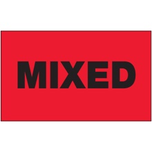 3 x 5" - "Mixed" (Fluorescent Red) Labels image