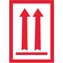 3 x 5" - (Two Red Arrows Over Red Bar) Arrow Labels image