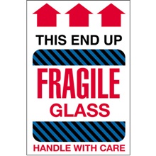 4 x 6" - "Fragile Glass - This End Up" Labels image