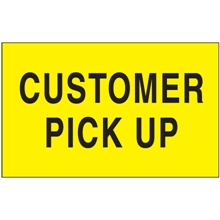 3 x 5" - "Customer Pick Up" (Fluorescent Yellow) Labels image