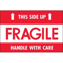2 x 3" - "Fragile - This Side Up - HWC" Labels image