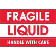 2 x 3" - "Fragile - Liquid - Handle With Care" Labels image