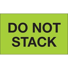 3 x 5" - "Do Not Stack" (Fluorescent Green) Labels image