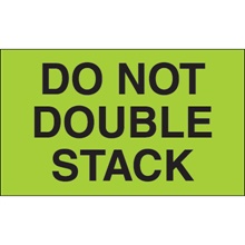 3 x 5" - "Do Not Double Stack" (Fluorescent Green) Labels image