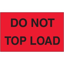 3 x 5" - "Do Not Top Load" (Fluorescent Red) Labels image