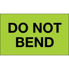 3 x 5" - "Do Not Bend" (Fluorescent Green) Labels image