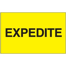 3 x 5" - "Expedite" (Fluorescent Yellow) Labels image