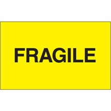 3 x 5" - "Fragile" (Fluorescent Yellow) Labels image