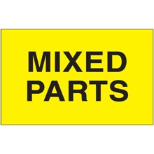 3 x 5" - "Mixed Parts" (Fluorescent Yellow) Labels image